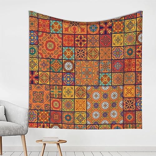 ROOZEE Group Of Maroccan Geometric Printed Indoor Decorative Wall Tapestry 150x150 Cm - Soft Texture, Durable Polyester Fiber von ROOZEE