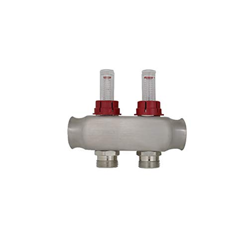 Heizkreisverteiler 2 3 4 5 6 7 8 9 10 11 12 heizkreise mit durchflussmesser durchflussanzeiger fußbodenheizung topmeter für Mehrschichtverbundrohr verteiler (2 heizkreise) von ROOwarMer