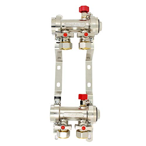 Messing heizkreisverteiler fussbodenheizung 2 3 4 5 6 7 8 fach heizkreisverteiler für heizkörper verteiler für fußbodenheizung (2 heizkreise) von ROOwarMer