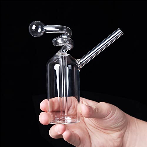 Mini Glas Ölbrenner Bongs Glas Dicke Kleine Ölflecken Rigs Recycler Wasserpfeife (klar) von RORA