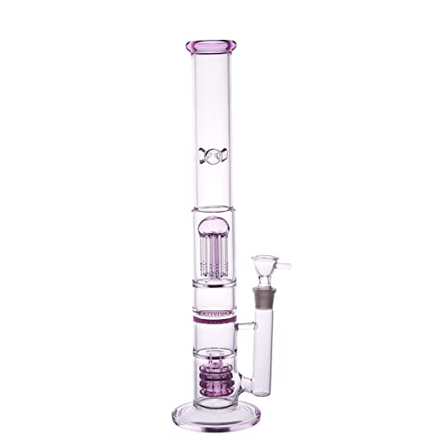 RORA 16inch Rosa Glas Bong Wabenfilter Recycler große gerade Glas Wasserpfeife 18.8mm Rauchen Bongs (Pink) von RORA