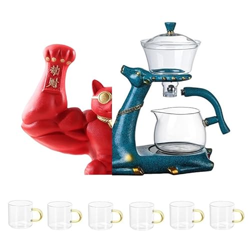 RORA Lazy Kungfu Glas Tee Set Magnetische Wasserableitung Drehbare Bucht Halbautomatisch Kristall Glas Teekanne Anzug von RORA