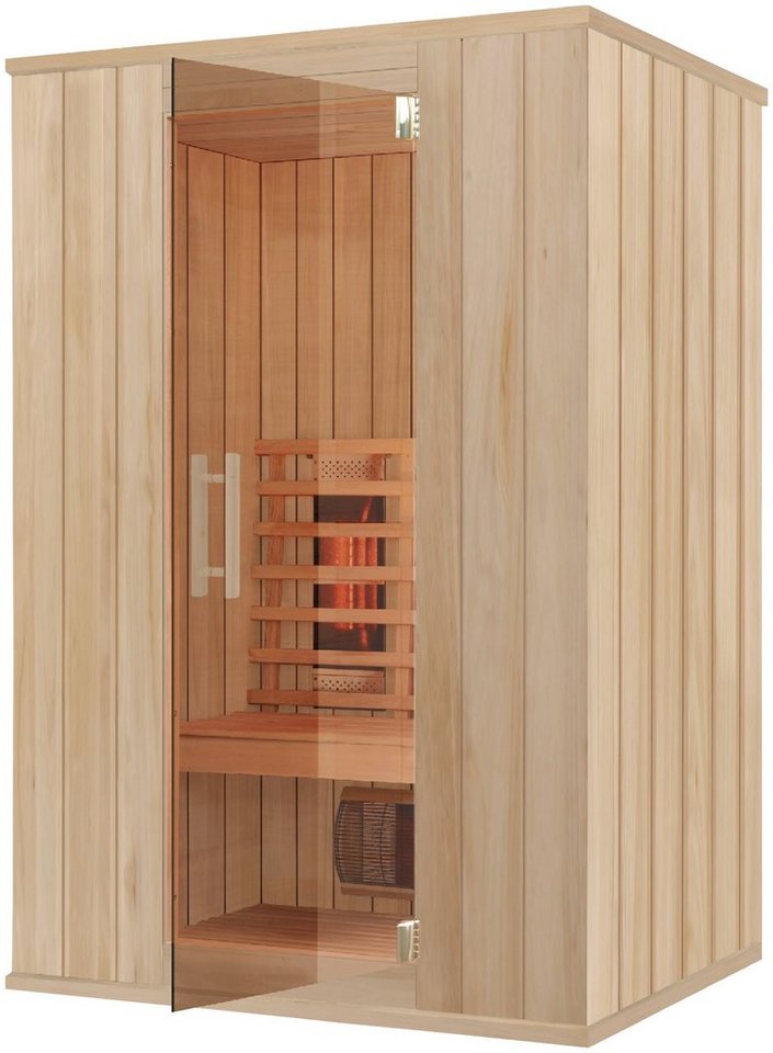 RORO Sauna & Spa Infrarotkabine ABN G731, BxTxH: 131 x 102 x 198 cm, 45 mm, Fronteinstieg, inkl Fußboden und Steuergerät von RORO Sauna & Spa