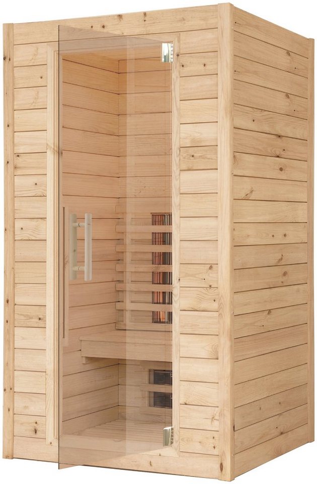 RORO Sauna & Spa Infrarotkabine ABN L100, BxTxH: 113 x 102 x 190 cm, 45 mm, Fronteinstieg, inkl Fußboden und Steuergerät von RORO Sauna & Spa