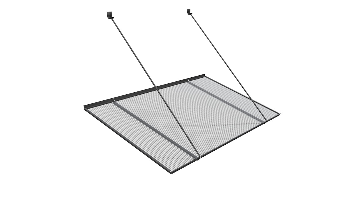 RORO Vordach Coburg - E1.1000 - Aluminium - 1200 x 700 x 710 mm - Polycarbonatglas (Stegglas) Anthrazit von RORO