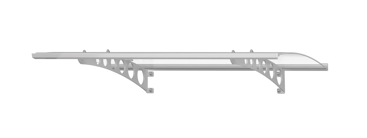 RORO Vordach Erding - E1.1011 - Edelstahl - 1600 x 900 x 225 mm - Acrylglas, klar von RORO