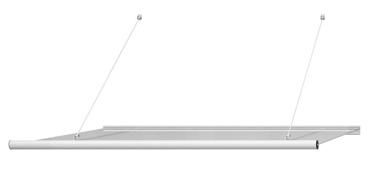 RORO Vordach Garching - E1.1005 - Aluminium - weiß - 1505 x 970 x 880 mm - Acrylglas, matt von RORO