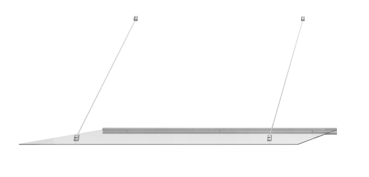 RORO Vordach Germering - E1.1007 - Aluminium - Edelstahloptik - 1500 x 970 x 750 mm - Acrylglas, klar von RORO