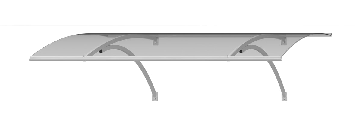 RORO Vordach Hof - E1.1003 - Aluminium - weiß - 1200 x 850 x 280 mm - Acrylglas, klar von RORO