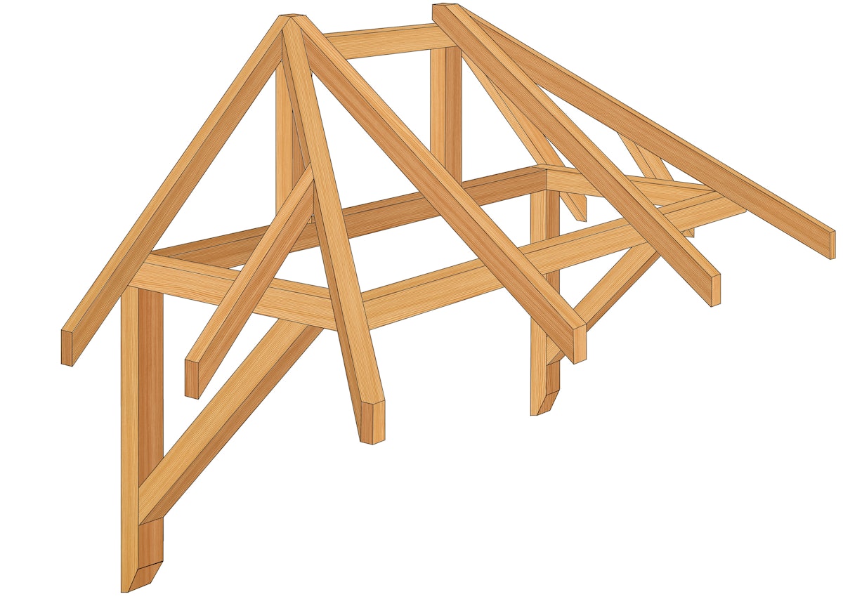 RORO Vordach Kaltern - E1.1021 - Holz - Fichte unbehandelt - 1450 x 980 x 1560 mm - ohne Dacheindeckung - Fichte Natur von RORO