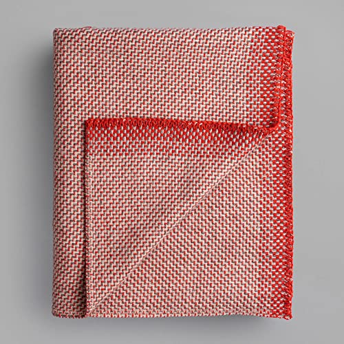 RØROS TWEED - UNA Mini - Wolldecke aus norwegischer Lammwolle - Design von Anderssen & Voll - Deckenmaße: 100 x 150 cm (3853-M - Light red) von RØROS TWEED