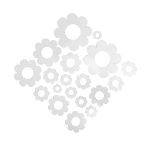 1 Satz Blumen Wandspiegel Aufkleber Selbstklebende Dekoration für Wohnzimmer Schlafzimmer Badezimmer Silber Abnehmbar Einfache Diy Installation Hochwertiges Design von RORPOIR