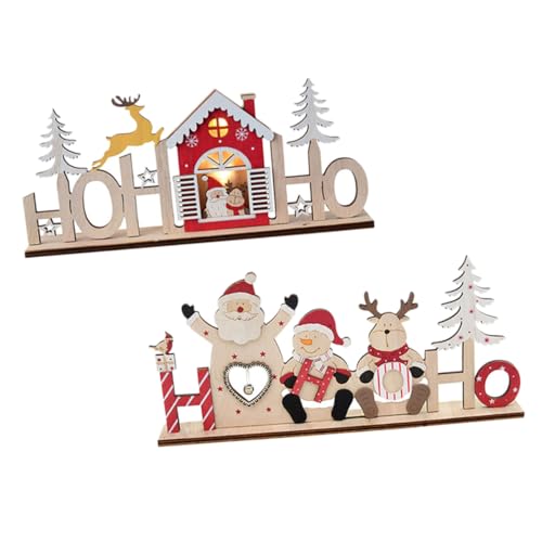 RORPOIR Weihnachtsdekoration Aus Holz Für Den Schreibtisch 2 Stück Verschiedene Weihnachtsdekorationen Für Tisch Und Schreibtisch RORPOIR Weihnachtsdekoration Aus Holz Für Den Schreibtisch 2 Stück Verschiedene Weihnachtsdekorationen Für Tisch Und Schreibtisch von RORPOIR