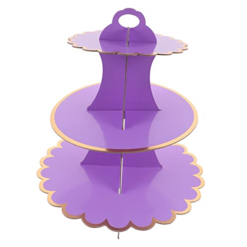 RORPOIR Obstdekor 1 Set Pappbecher-Kuchenständer Einweg-Cupcake-Ständer -Dekor Lila Dekor Pappe Dessert-Ständer Party-Cupcake-Halter Dessert-Turm Violetter Pappbecher von RORPOIR