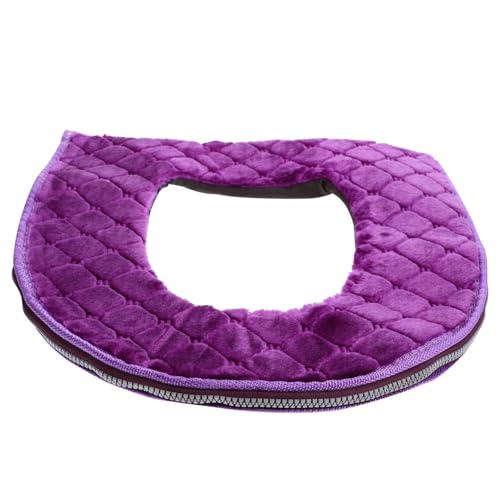 RORPOIR 1 Stück Toilettenwärmer-pad Toilettensitzabdeckung Sitzkissen Bidet Spülbar Toilettenzubehör Gel Toilettenknopfabdeckungen Unterlage Bad Tank Bausatz Violett Flanell von RORPOIR