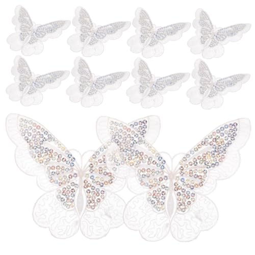 RORPOIR 10 Stück Organza Schmetterling Applikationen zum Aufnähen Filigrane DIY Patches für Kleidung Hüte Haarreifen und Handwerk Vielseitige Dekorative Textilflicken für Mäntel Taschen von RORPOIR