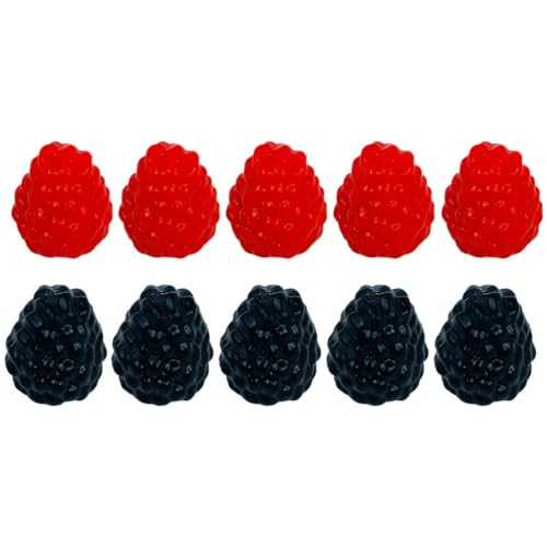 RORPOIR 10 Stück Simulation Himbeere Statue Künstliche Früchte Kunststoff Obst Gefälschte Früchte Simulierte Modelle Obst Fotografie PVC Rote Kunststoff Für Kinder von RORPOIR