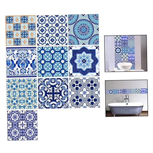 RORPOIR 10 Stück Teiliges Selbstklebende Fliesenaufkleber in Blau-weißem Porzellanmuster Rutschfest Pvc-material für Küche Bad und Wanddekoration RORPOIR 10 Stück Teiliges Selbstklebende Fliesenaufkleber in Blau-weißem Porzellanmuster Rutschfest Pvc-material für Küche Bad und Wanddekoration von RORPOIR
