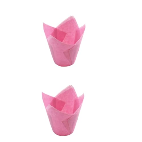 RORPOIR 100 Stk Cupcake-förmchen Cupcakes Muffin-wraps Jumbo Muffins Einzeln Verpackt Lotus Cupcake Liner Cupcake-liner Muffinförmchen Aus Pergament Tabletts Tulpen-cupcake-wraps Rosa von RORPOIR