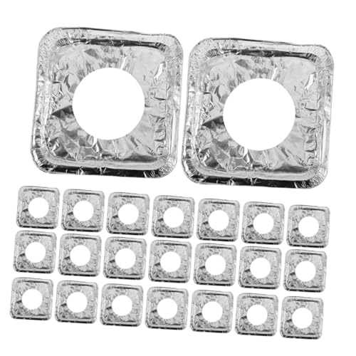 RORPOIR 100 Stück Gasherd ölbeständige Matte Arbeitsplattenabdeckung aus Aluminium Gasherd-Abdeckplatte Aluminiumabdeckung für die Küche Herdtop Cover Aluminiumfolie Silver von RORPOIR