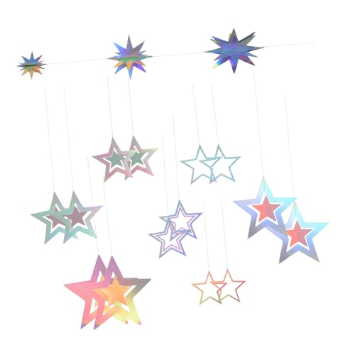 RORPOIR 15 Stück Teiliges Holografisches Sternengirlande mit Hohlem Fünf-Punkte-Stern-Design Vielseitige Partydeko für Weihnachten Geburtstag Hochzeit und Shower Langlebig und Elegant RORPOIR 15 Stück Teiliges Holografisches Sternengirlande mit Hohlem Fünf-Punkte-Stern-Design Vielseitige Partydeko für Weihnachten Geburtstag Hochzeit und Shower Langlebig und Elegant von RORPOIR