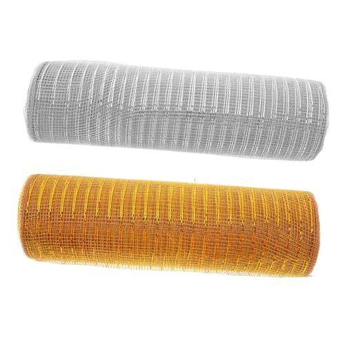 RORPOIR 2 Rollen Rollen Mesh-Rolle Weihnachtsdeko Dekorationsnetz hochzeitsdekoration DIY Bastelmaterial Dekorative Netzrolle Handwerksnetz für Kränze Frühlingsband Valentinsband pp von RORPOIR