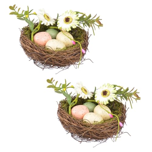 RORPOIR 2 Sätze Künstliche Vogelnester aus Rattan Handgefertigt Osterdekoration Rustikal für Tisch Garten Bonsai Indoor Outdoor RORPOIR 2 Sätze Künstliche Vogelnester aus Rattan Handgefertigt Osterdekoration Rustikal für Tisch Garten Bonsai Indoor Outdoor von RORPOIR