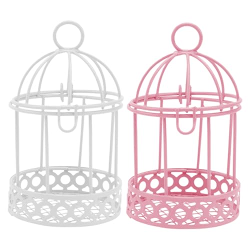 RORPOIR 2 Stück Aufbewahrung Von Vogelkäfig Kleines Regaldekor Teelichthalter Aus Metall Hängender Laternenkerzenhalter Hängende Vogelkäfig-Laterne Tabletop -organisator Schmiedeeisen von RORPOIR