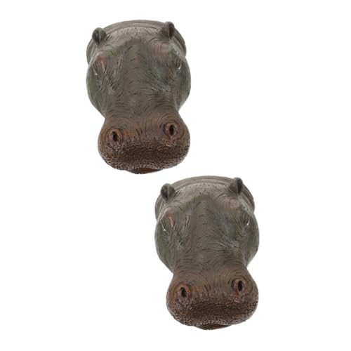 RORPOIR 2stücke Schwimmendes Hippo-Kopf Ornament Teich Und Garten Dekoration Wetterfestes Tierfigur Für Balkon Patio Und Fischteich von RORPOIR