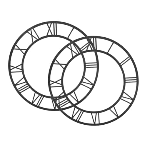 RORPOIR 2 Stück Teiliges DIY Runde Spiegeluhr mit Römischen Zahlen Rahmenlos Wandtattoo für Wohnzimmer Schlafzimmer Büro Platzsparend Dekorativ und Funktional von RORPOIR