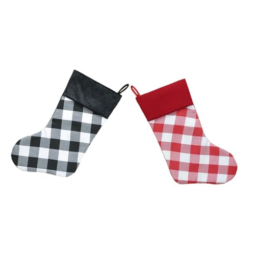 RORPOIR 2 Stück Teiliges Weihnachtsstrümpfe Kariert Dekorative Hängesäckchen für Weihnachtsbaum Kamin und Tür Vielseitige Geschenkbeutel Festliche Holiday Stockings für Xmas Party und RORPOIR 2 Stück Teiliges Weihnachtsstrümpfe Kariert Dekorative Hängesäckchen für Weihnachtsbaum Kamin und Tür Vielseitige Geschenkbeutel Festliche Holiday Stockings für Xmas Party und von RORPOIR