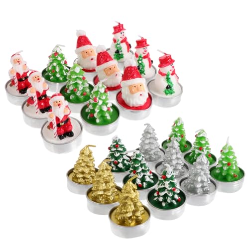 RORPOIR 24pcs Weihnachten Geformt Kerze Flammenlose Paraffin Wachs Für Urlaub Bankett RORPOIR 24pcs Weihnachten Geformt Kerze Flammenlose Paraffin Wachs Für Urlaub Bankett von RORPOIR