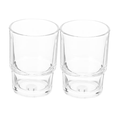 RORPOIR 2stücke Zahnbürstenbecher Aus Glas Für Badezimmer Tassenhalter Mit Fassungsvermögen Als Zahnputzbecher Für Haushalt Zubehör Und Waschbecken Lagerung von RORPOIR