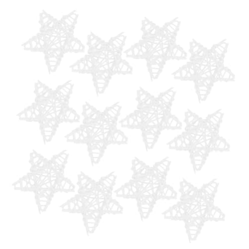 RORPOIR 30 Stück Rattan Fünf-Punkte Sterne Weiß Leichte Natur-deko für Unabhängigkeitstag DIY Basteln Tisch Baum-schmuck Vielseitige Party Feier-Accessoires von RORPOIR