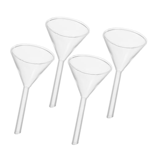 RORPOIR 4 Stück Teiliges Laborglas-trichter Transparent Kurzschaftig Hitzebeständig Geeignet für Öl-laternen Präzises Befüllen und Laborfiltration Leicht Tragbar von RORPOIR
