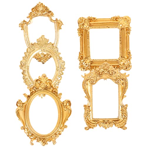RORPOIR 5 Stück Teiliges Vintage Harz Bilderrahmen Kleine Dekorative Rahmen Goldfarbene Retro Fotorahmen für Schmuck Display Fotorequisiten Tisch und Wanddeko RORPOIR 5 Stück Teiliges Vintage Harz Bilderrahmen Kleine Dekorative Rahmen Goldfarbene Retro Fotorahmen für Schmuck Display Fotorequisiten Tisch und Wanddeko von RORPOIR