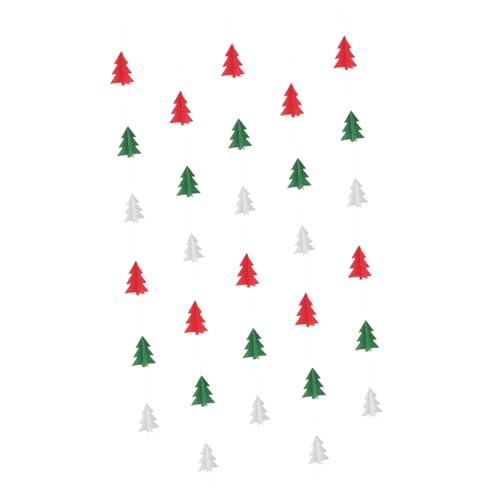 RORPOIR 5 Stück Teiliges Weihnachtsbaum Girlanden Papier Rot-weiß-grün Einfache Montage Vielseitig Hängbar für Festliche Weihnachtsdeko für Party Wand Decke Balkon von RORPOIR