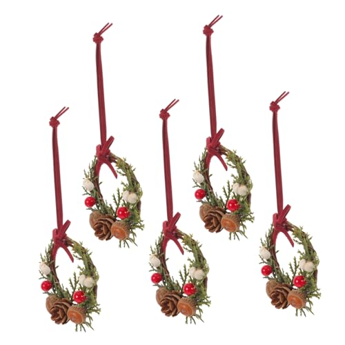 RORPOIR 5stücke Miniatur-weihnachtskranz Für Tür Kleiner Kranz Für Fensterdeko Winziger Ornamentkranz Für Puppenhaus Künstlicher Hängender Kranz Für Veranda Weihnachtsdeko Für RORPOIR 5stücke Miniatur-weihnachtskranz Für Tür Kleiner Kranz Für Fensterdeko Winziger Ornamentkranz Für Puppenhaus Künstlicher Hängender Kranz Für Veranda Weihnachtsdeko Für von RORPOIR