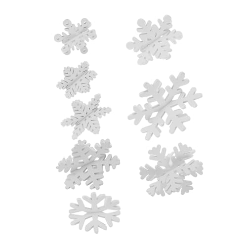 RORPOIR 8 Stück 3d -schneeflockenholzdekoration Hölzerne Urlaubs Verzierungen Wintertisch Holz Weihnachtsschneeflocken Aus Holz Weihnachtsschmuck Weiß von RORPOIR
