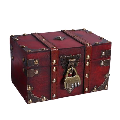 RORPOIR Antike Holz-aufbewahrungsbox mit Schloss Retro Schmuckkiste aus Robustem Holz Dekorative Vintage Schatztruhe für Schmuck Münzen und Kleine Gegenstände Kompakte für Schreibtisch und RORPOIR Antike Holz-aufbewahrungsbox mit Schloss Retro Schmuckkiste aus Robustem Holz Dekorative Vintage Schatztruhe für Schmuck Münzen und Kleine Gegenstände Kompakte für Schreibtisch und von RORPOIR