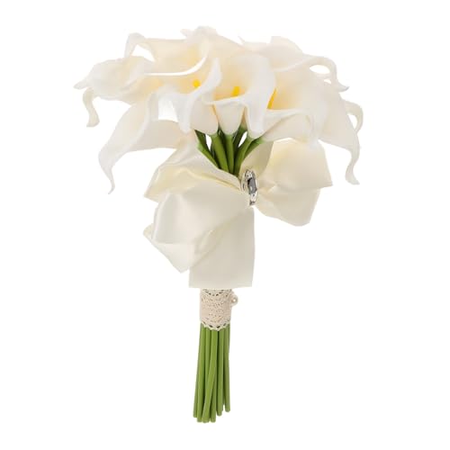 RORPOIR Brautstrauß Brautjungfern-Sträuße Für Die Hochzeit Blumenstrauß Künstlicher Blumenstrauß Hochzeitssträuße Hochzeits-Mittelstücke Calla-Lilien-Blumenstrauß Dekorationen Gefälschter von RORPOIR