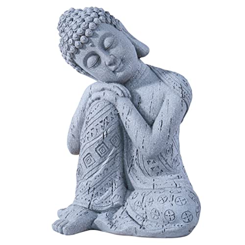 RORPOIR Buddha-Statue-Ornament Sitzende Thailändische Buddha-Statue Skulptur Buddha-Kopf-Figur Zen-Buddha-Figur Zen Garten Fengshui-Buddha-Statue Buddha- - Draussen Asien Kunstharz Büro von RORPOIR