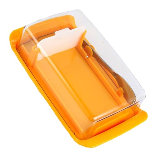 RORPOIR Butterdose mit Cutter Transparenter Deckel Einfach zu Reinigen Praktischer Butterbehälter für Zuhause und Küche Gelb Vielseitig Einsetzbar von RORPOIR