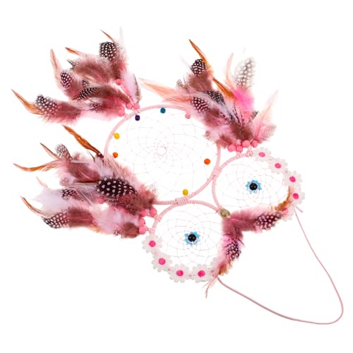 RORPOIR Eule Boho Hängeanhänger Seil Handgefertigt Heimdekoration Eulen Ornamente Zum Aufhängen Boho Wandbehang Huhn Rosa von RORPOIR
