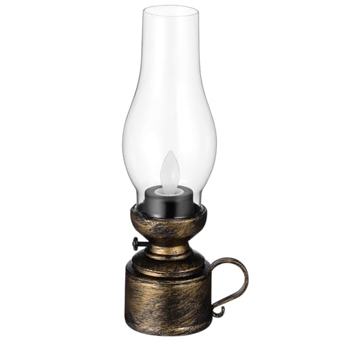 RORPOIR Flammenlose LED Petroleumlampe Retro Stil Kunststoff Dekorative Öllampe für Innen und Garten Batteriebetriebene Kerosinlampe Stabile Verarbeitung für Wohnzimmer und Feierlichkeiten von RORPOIR