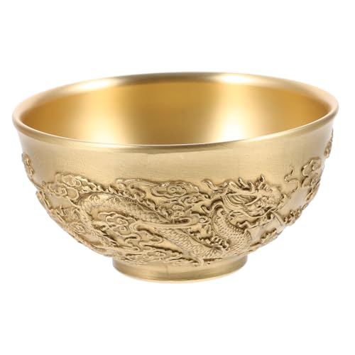 RORPOIR Kupferschalen-dekor Chinesisches Schatzbecken Tischdekoration Drachenmuster Glücksbecken Aufbewahrungsbehälter Kupfer-glücksbecken Dekoratives Kupfer-home-office von RORPOIR