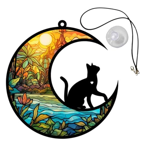 RORPOIR Acryl-Katzen-mond-Ornament Fenster-wanddekoration Zum Aufhängen Innendekoration von RORPOIR