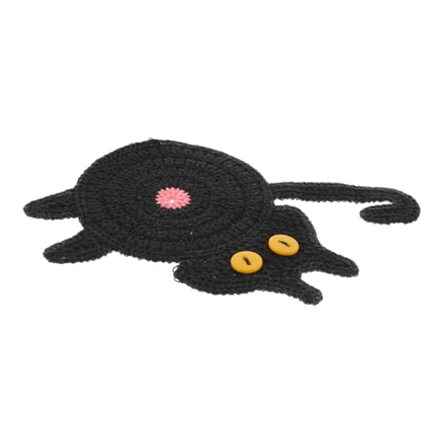RORPOIR Gestrickter Untersetzer mit Katze Trinkbecherunterlage Katzen-Untersetzer Untersetzer Stricken Tischuntersetzer Trinken Esstisch Tee Untersetzer Getränkehalter Dämmplatten von RORPOIR