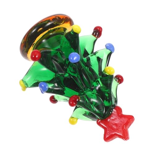 RORPOIR Glas Weihnachtsbaum Miniatur Tischdeko Rotes Stern-Motiv Stilvolle Weihnachtslandschaft Für Schreibtisch Mantel Dekoration RORPOIR Glas Weihnachtsbaum Miniatur Tischdeko Rotes Stern-Motiv Stilvolle Weihnachtslandschaft Für Schreibtisch Mantel Dekoration von RORPOIR