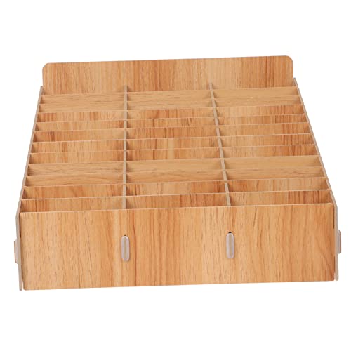 RORPOIR Holz Desktop Organizer Aufbewahrungsbox mit Fächern Multifunktional für Handy Büro Klassenzimmer Konferenzraum Stabile Holzstruktur für Ordnung Schreibtisch von RORPOIR